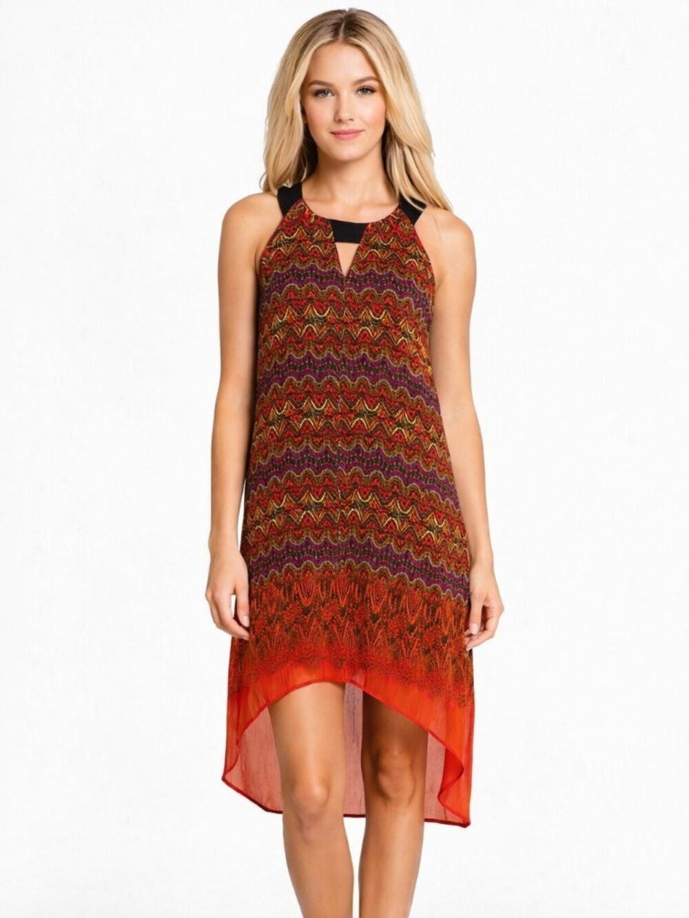 Chris McLaughlin Sleeveless Maxi Dress Multicolor Boho Print Size 10 EUC